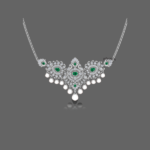 Traditional Diamond Necklace Set with Drop Pearls for Women