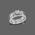 Wave Solitaire Band Ring