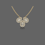 Three Leaf Diamond Mangalsutra Pendant