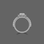 0.75ct Heart Cut Diamond Halo Ring
