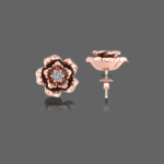 Floral Solitaire Stud Earrings