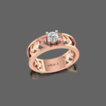 Wave Solitaire Band Ring