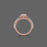 0.75ct Heart Cut Diamond Halo Ring