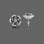 Floral Solitaire Stud Earrings
