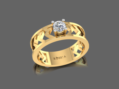 Wave Solitaire Band Ring