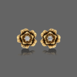 Floral Solitaire Stud Earrings