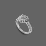 0.75ct Heart Cut Diamond Halo Ring