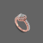 0.75ct Heart Cut Diamond Halo Ring
