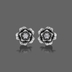 Floral Solitaire Stud Earrings