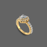 0.75ct Heart Cut Diamond Halo Ring