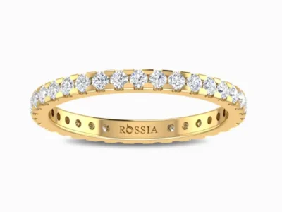 Clinquant-Natual-Diamond-Wedding-Band-Yellow-Gold-Front-View