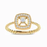 Cushion-Halo-Natural-Diamond-Ring-Yellow-Gold-Front-View