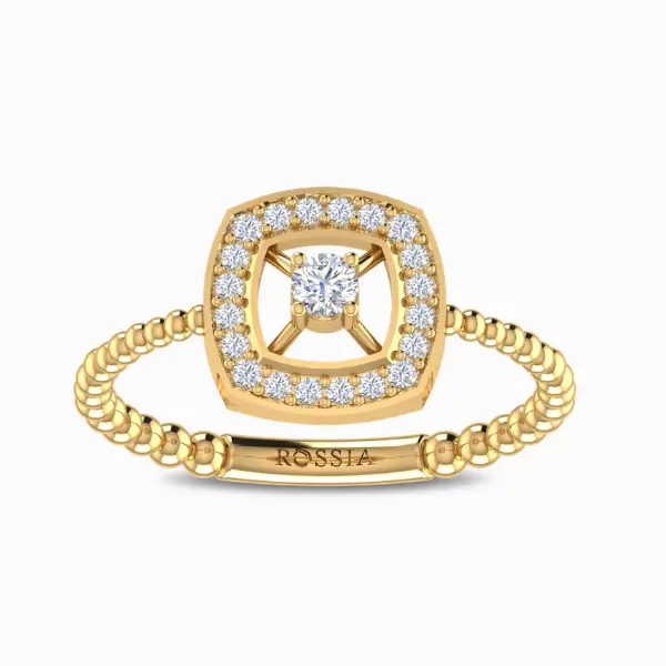 Cushion-Halo-Natural-Diamond-Ring-Yellow-Gold-Front-View