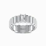Emerald-Cut-Natural-Diamond-Wedding-Ring-For-Him-White-Gold-Front-View