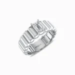Emerald-Cut-Natural-Diamond-Wedding-Ring-For-Him-White-Gold-Side-View