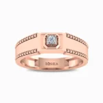 Noble-Gleam-Natural-Diamond-Men’s-Ring-Rose-Gold-Front-View