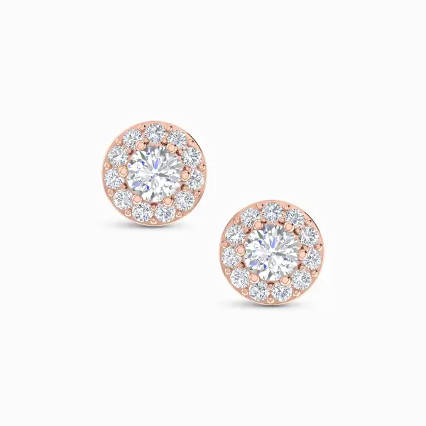 Pretty Halo Diamond Studs