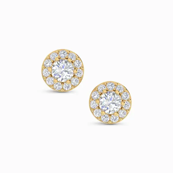 Pretty Halo Diamond Studs