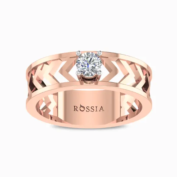 Wave Solitaire Band Ring