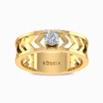 Wave Solitaire Band Ring