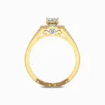 Cushion-Cut-Solitaire-Natural-Diamond-Ring-For-Women-Yellow-Gold-Basket-View