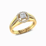 Cushion-Cut-Solitaire-Natural-Diamond-Ring-For-Women-Yellow-Gold-Side-View