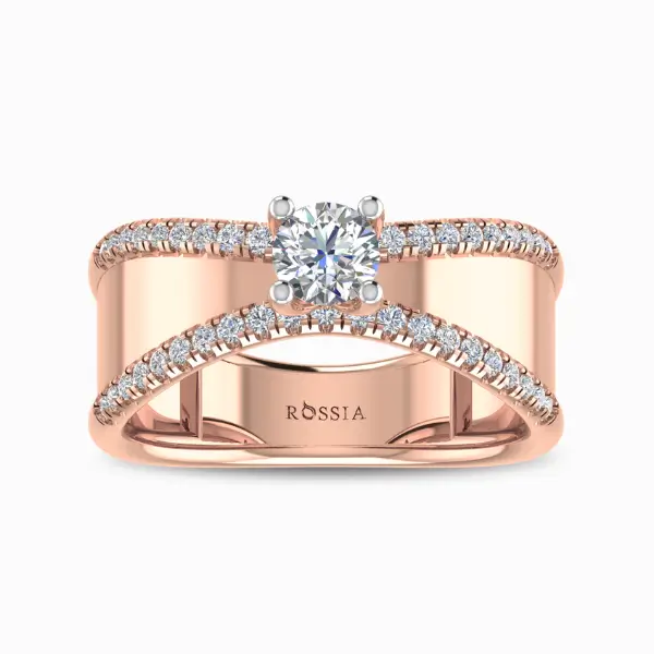 Elegance-Defined-Natural-Diamond-Solitaire-Ring-for-Men-Rose-Gold-Front-View