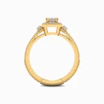 Emerald-Cut-Natural-Diamond-Engagement-Ring-Yellow-Gold-Basket-View