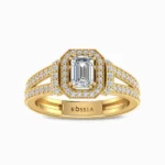 Emerald-Cut-Natural-Diamond-Engagement-Ring-Yellow-Gold-Front-View