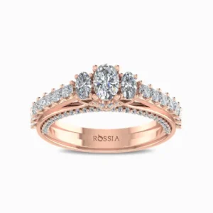Enticing-Threestone-Oval-Cut-Natural-Diamond-Engagement-Ring-Rose-Gold-Front-View