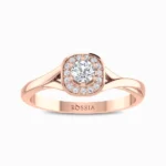 Gleaming-Natural-Diamond-Ring-Rose-Gold-Front-View