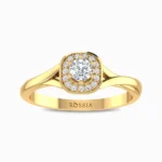 Gleaming-Natural-Diamond-Ring-Yellow-Gold-Front-View