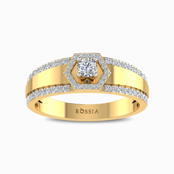 Oliver-Natural-Diamond-Ring-For-Men-Yellow-Gold-Front-View Oliver Natural Diamond Ring For Men