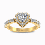 0.75-Ct-Heart-Cut-Lab-Grown-Diamond-Halo -Ring-Yellow-Gold-Front-View