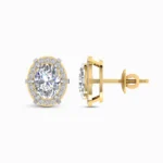0.30 Ct Oval Cut Halo Lab Grown Diamond Mens Studs