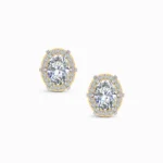 0.30 Ct Oval Cut Halo Lab Grown Diamond Mens Studs