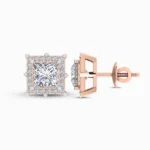 0.30 Ct Princess Cut Lab Grown Diamond Earring For Mens