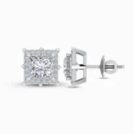 0.30 Ct Princess Cut Lab Grown Diamond Earring For Mens