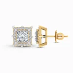 0.30 Ct Princess Cut Lab Grown Diamond Earring For Mens