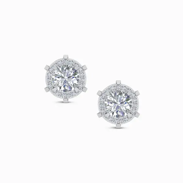 0.50 Ct Round Cut Halo Lab Grown Diamond Earrings 0.50 Ct Round Cut Halo Lab Grown Diamond Earrings