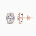 0.75 Ct Oval Cut Halo Lab Grown Diamond Mens Studs