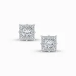 0.75 Ct Princess Cut Lab Grown Diamond Earring For Mens