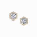 0.75 Ct Round Cut Halo Lab Grown Diamond Earrings