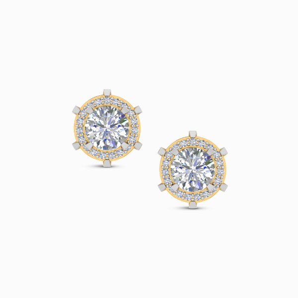 0.75 Ct Round Cut Halo Lab Grown Diamond Earrings 0.75 Ct Round Cut Halo Lab Grown Diamond Earrings