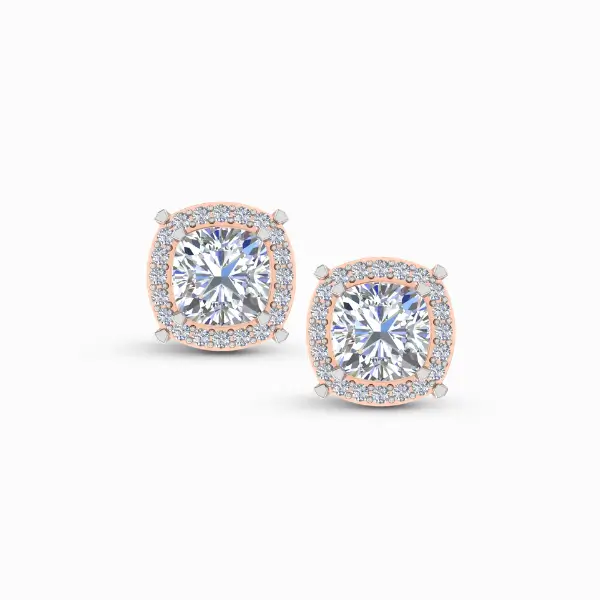 1.00-Ct-Elongated-Cushion-Cut-Lab-Grown-Diamond-Studs-Rose-Gold-Front-View 0.30 Ct Elongated Cushion Cut Lab Grown Diamond Studs