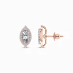 1.00 Ct Marquise Halo Lab Diamond Mens Earrings