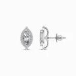 1.00 Ct Marquise Halo Lab Diamond Mens Earrings
