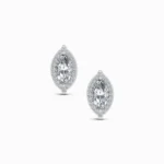 1.00 Ct Marquise Halo Lab Diamond Mens Earrings