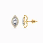 1.00 Ct Marquise Halo Lab Diamond Mens Earrings