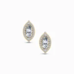 1.00 Ct Marquise Halo Lab Diamond Mens Earrings